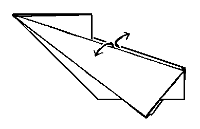 unfold, leaving crease - making Delty aeroplane