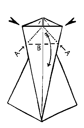 fold tips down - making Delty aeroplane
